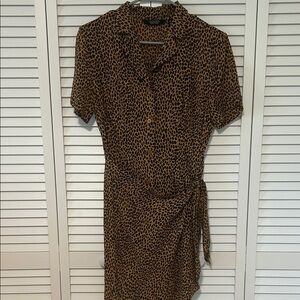 & Other Stories Brown Leopard Print Mini Dress